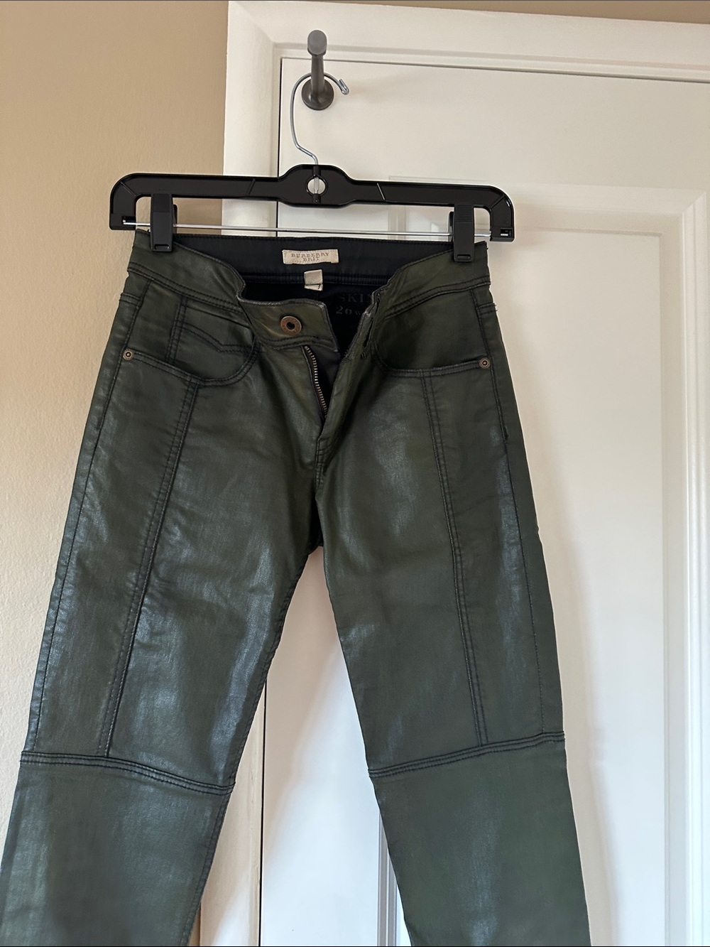 Burberry Olive Green Skinny Jeans